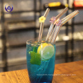 Customized borosilicate reusable custom printed glass drinking straw in high quality